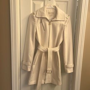 MICHAEL Michael Kors ivory wool, belted walker coat size 0